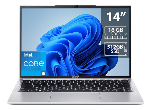 Laptop Acer Aspire L: Intel Core I5, 16gb, Ssd 512gb, W11h Color Gris