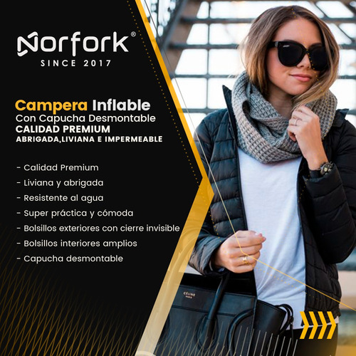 Imagen 4 de 5 de Campera Mujer Invierno Campera Dama Rimland Inflable Premium