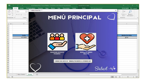 Sistema Excel Para Registro De Turnos Médicos
