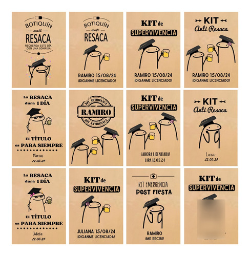 30 Bolsitas Botiquin Anti Resaca Graduado Recibido Flork