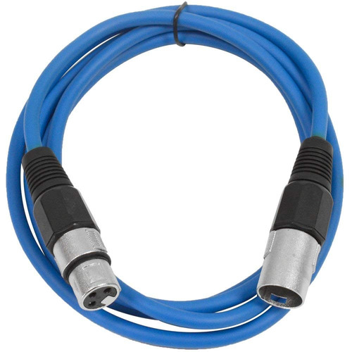 Seismic Audio - Saxlx-6 - 6' Blue Xlr Macho A Hembra De Xlr 