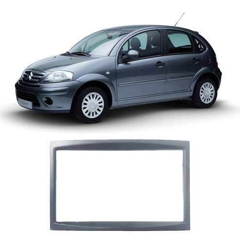 Moldura Para Painel 2din Citroen C3 2003 A 2012 Rádio Dvd Cd