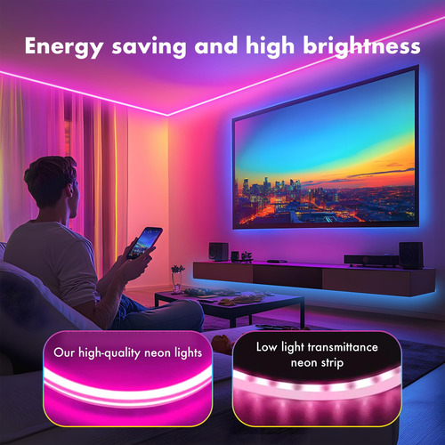 Luces Led Neón Rgb Jiamei 6,1m Control App Y Remoto