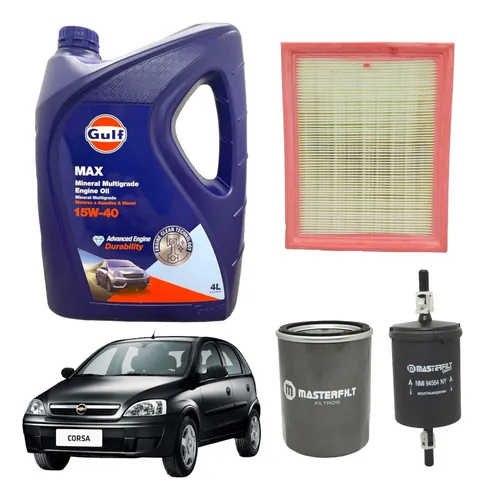 comprar Kit Filtros Corsa Agile Classic + Aceite Gulf 15w40 Mineral