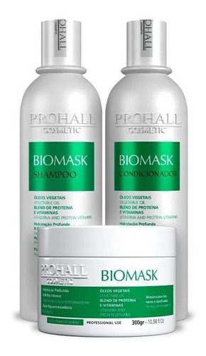 Prohall Kit Ultra Hidratante Biomask Home Care Prohall 3x300