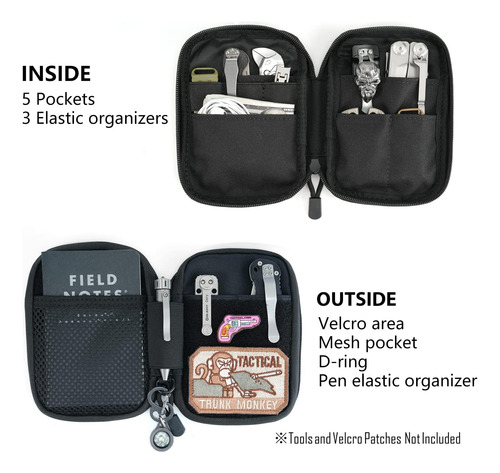 Bolsa Edc, Organizador De Bolsillo Con Velcro, Bolsillo Edc