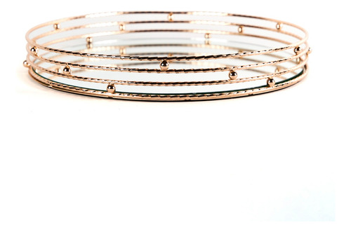 Bandeja Decorativa Espejo Gold/ Centro De Mesa 38 Cm
