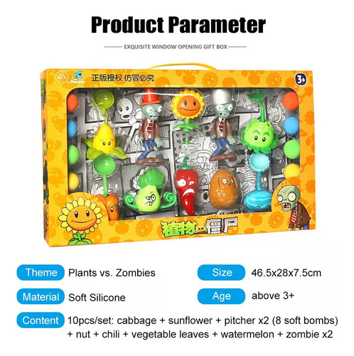 Figura De Anime Plants Vs Zombie Para Juego De Batalla De Me