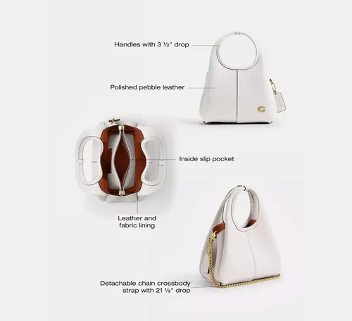 Coach Bag Lana Shoulder Bag 19 Branco Lisa Ouro | Parcelamento sem