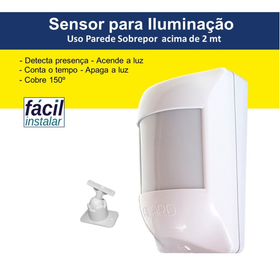 import Compressed T Sensor Iluminação Presença Parede 150° Acende Apaga Luz Ecp | MercadoLivre