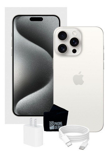 Apple iPhone 15 Pro Max 512gb Titanio Blanco Esim Caja Original Y Batería 100% (Reacondicionado)
