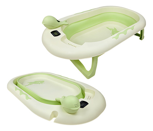 Banheira Ofurô Para Bebê 40l Resistente Dobrável - Cinza Cor Verde Lisa