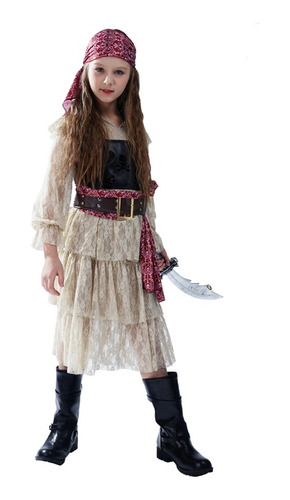 Vestido De Niña Halloween Pirata Cosplay Fiesta Vestirse