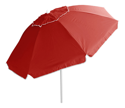 Sombrilla De Playa 2.00mts Reforzada Aireador Proteccion Uv Color Rojo Liso
