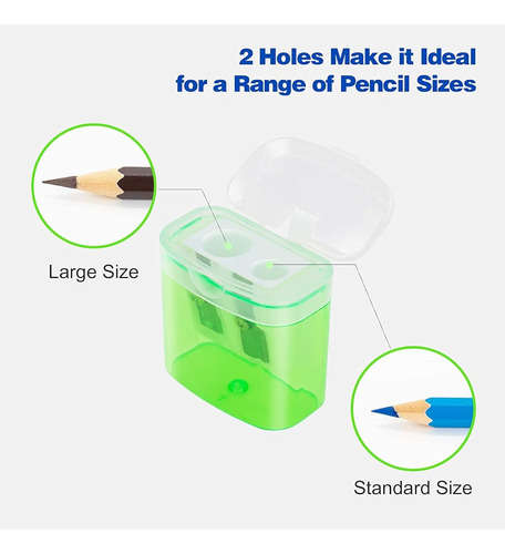 Sacapuntas Manual Pequeño Con Tapa 24 Piezas 2 Agujeros