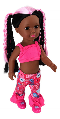 Disfraz De Muñeca Africana Para Niña, 14 Pulgadas, Color Neg