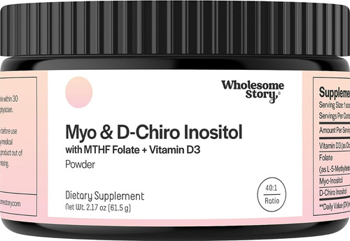 Myo Inositol & D-chiro 40:1 (polvo )folato +vitamina D Sabor Sin Sabor
