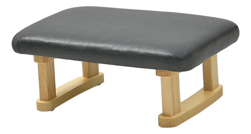 Reposapiés Pequeño, Taburete Otomano Gris Oscuro