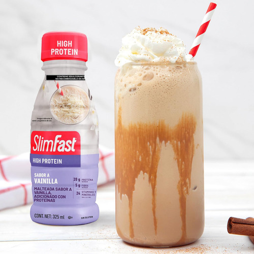 Slimfast High Protein Bebida Proteica Y Vitaminas 4 Pzs Sabor Vainilla Cream