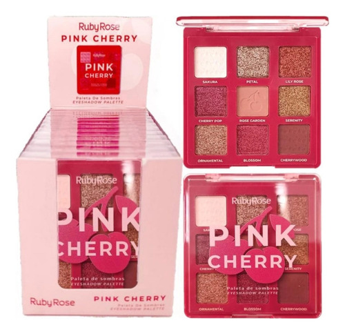 paleta de sombras de ojos Pink Cherry Pink Line de Ruby Rose Box Strong Color