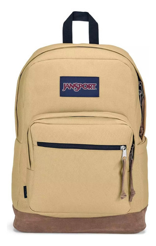 Mochila Jansport Right Pack Curry Color Beige Diseño De La Tela Liso