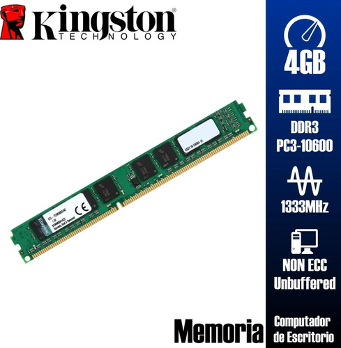 Memoria 4gb Ddr3 1600mhz Pc3-12800 Kingston 