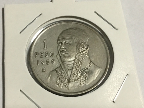 Moneda Un Peso Morelos 1950 Plata Ley .300