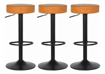 Comprar Kit 3 Banqueta Alta Para Bar Balcão Cozinha Viena Giratoria Cor Banqueta Alta Estofada Para Cozinha Viena Caramelo Vintage