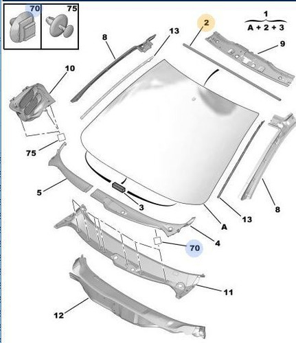 Imagen 1 de 3 de Embellecedor Parabrisas Peugeot 206 207