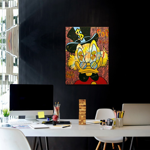 Imagen 3 de 10 de Cuadro Decorativo Pato Donal Monopoly Dinero Canvas Hd