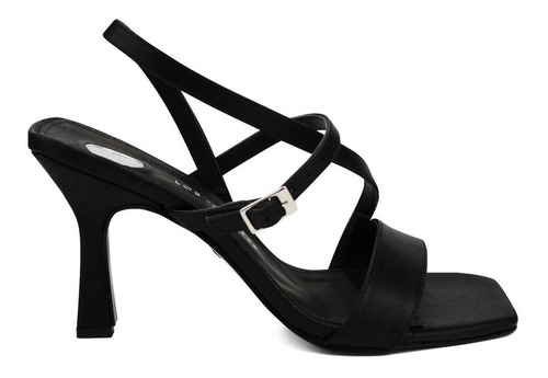 Sandalia Tacón Para Mujer Lob Footwear Cabra Negro 48702646