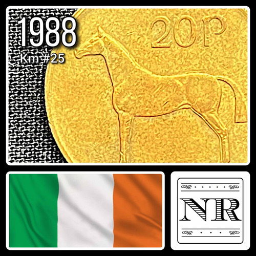 Irlanda - 20 Pingin - Año 1988 - Km #25 - Caballo