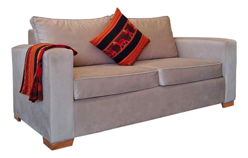 Sillon Sofa 2 Cuerpos Design Pana Antimanchas Placa + Guata