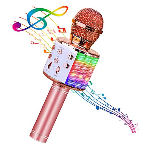 Micrófono Inalámbrico Bluefire 4 En 1 Para Karaoke Con Luces