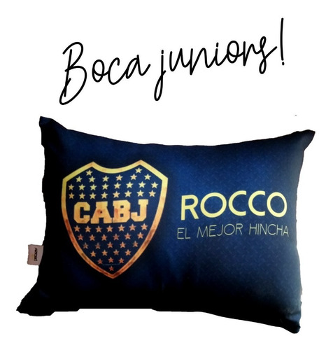 Almohadón Boca Juniors Cabj 28 X 38 Cm Futbol  Regalo Ideal 