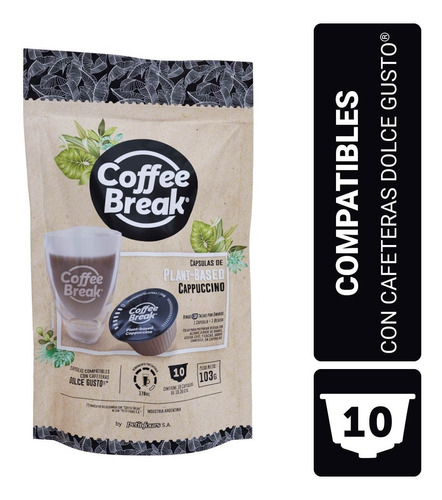 Capsulas Veggies Coffee Break Vegana Cappuccino 10u