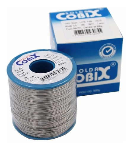 Solda Estanho 60x40 0,5mm C/ Fluxo Ra (t2) Rolo 500g - Cobix