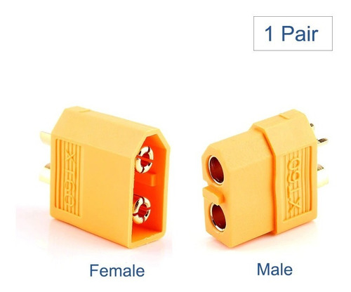 Imagen 5 de 8 de Pack 5 Pares 10pcs Conector Xt60 H/m Tipo Bala Baterías 65a