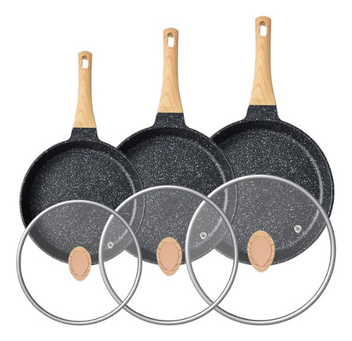 Juego De 6 Sartenes Antiadherente De Ceramica With Lid