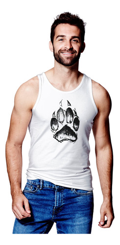 Camiseta Tank Top Sin Mangas Para Gym Hombre Estampado Lobo