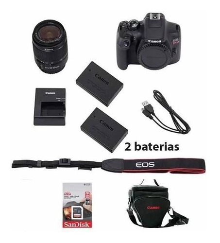 Canon Rebel T7 C/ 18-55mm +32gb + Bolsa + Bateria+nota