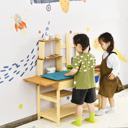 Cocinita P/niños De Madera, Estilo Rústico; Costzon