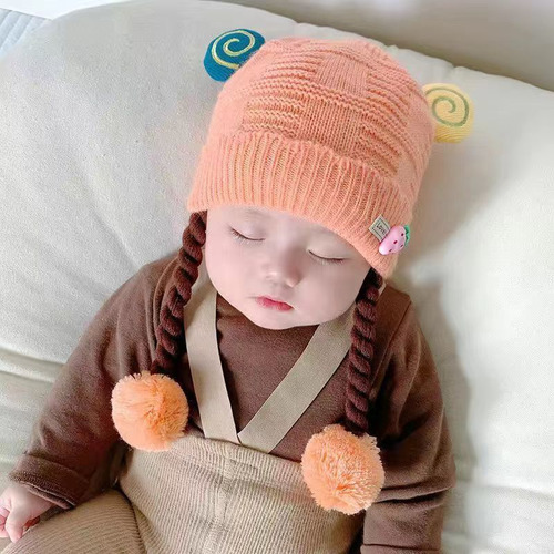 Gorro De Punto Para Bebé, Cálido Y Resistente Al Viento, Con