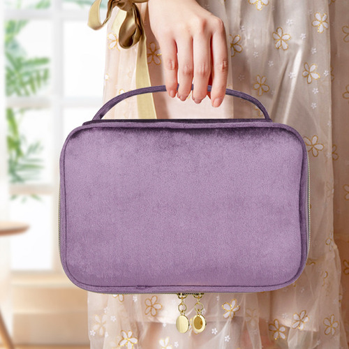 Neceser De Terciopelo Portátil Y Elegante Para Maquillaje