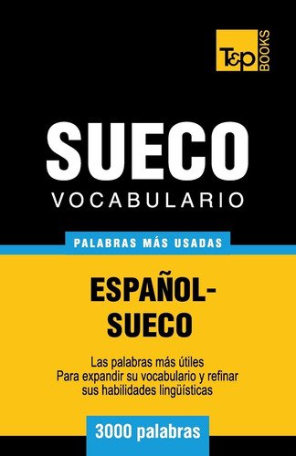 Libro: Vocabulario Español-sueco 3000 Palabras Más Usadas