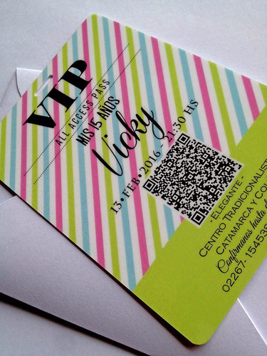 Invitaciones Tarjetas Vip 15 Años 8x11 Cordon Simple X10