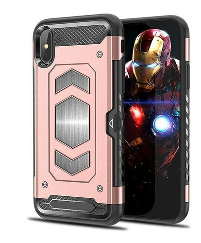 Funda Reforzada Porta Tarjeta Compatible Con iPhone X / Xs