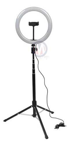 Aro De Luz Led Con Trípode Soporte Celular Selfie 36cm Color de la estructura Negro