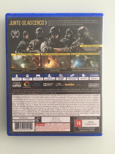 Jogo Ps4 Raimbow X Siege