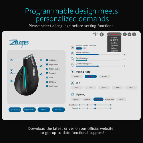 Fastfast | Mouse Indicador Óptico Com Bateria Colorida Intei